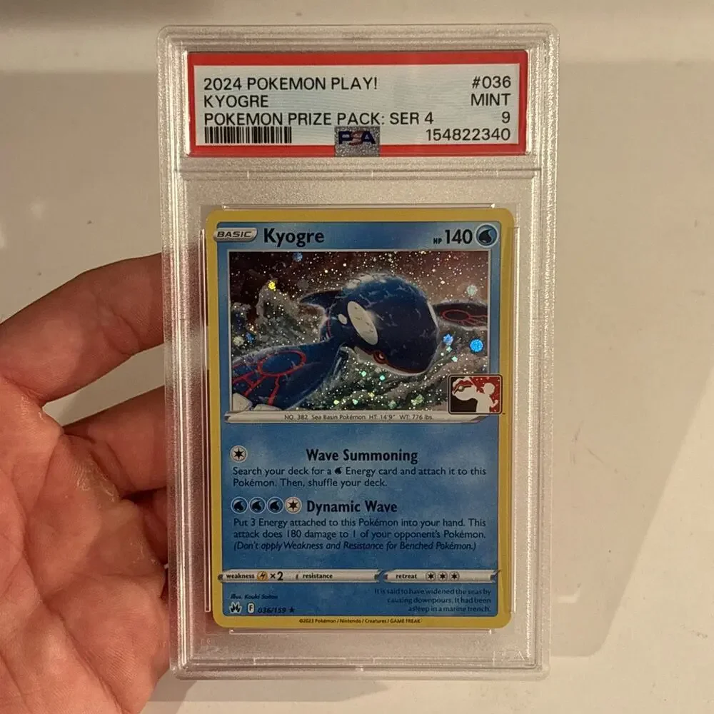 2024 Pokemon Play! Kyogre Pokemon Prize Pack Series 4 PSA 9
